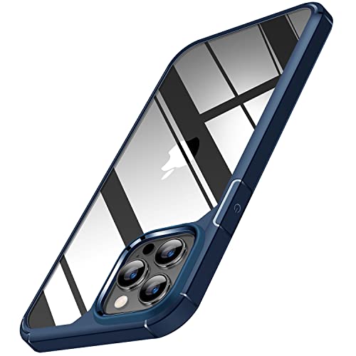 TENDLIN Kompatibel mit iPhone 14 Pro Max Hülle (Vergilbungsfrei) Crystal Clear Transparent Stoßfest Handyhülle iPhone 14 Pro Max 6,7 Zoll Schutzhülle - Blau von TENDLIN
