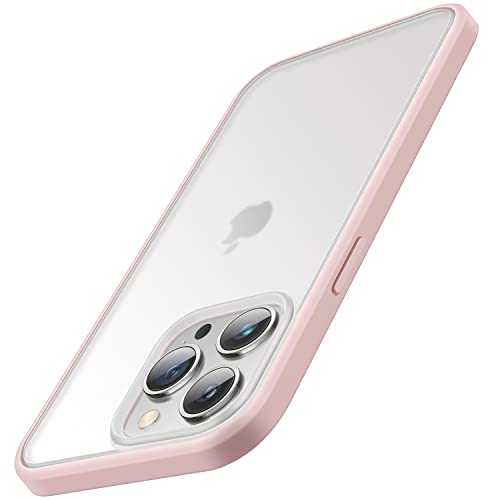 TENDLIN Kompatibel mit iPhone 14 Pro Max Hülle Matt Translucent Kratzfest PC Rückseite und TPU Stoßstange Schutz Handyhülle iPhone 14 Pro Max - Rosa von TENDLIN