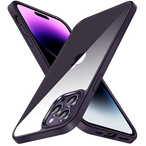 TENDLIN Kompatibel mit iPhone 14 Pro Max Hülle Vergilbungsfrei Harte Transparent PC Rückseite und Weiche Silikon Stoßstange Extrem Dünn Handyhülle iPhone 14 Pro Max - Lila von TENDLIN