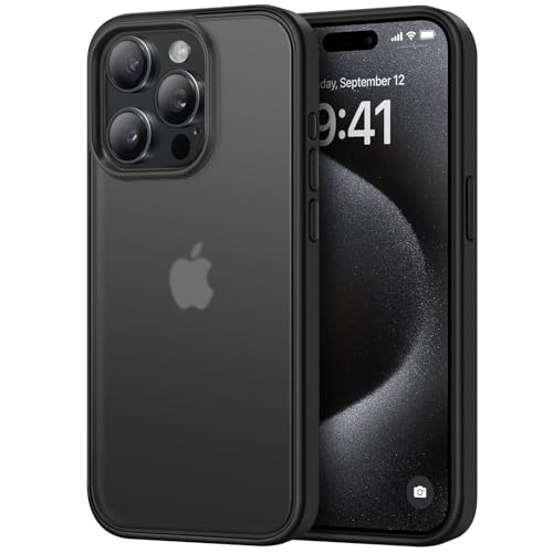TENDLIN Kompatibel mit iPhone 15 Pro Hülle Matt Translucent Kratzfest PC Rückseite und TPU Stoßstange Schutz Handyhülle iPhone 15 Pro - Schwarz TENDLIN Kompatibel mit iPhone 15 Pro Hülle Matt Translucent Kratzfest PC Rückseite und TPU Stoßstange Schutz Handyhülle iPhone 15 Pro - Schwarz von TENDLIN