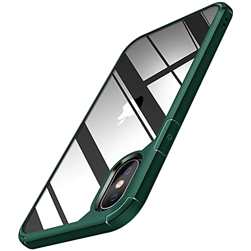 TENDLIN Kompatibel mit iPhone X Hülle/iPhone XS Hülle (Vergilbungsfrei) Crystal Clear Transparent Stoßfest Handyhülle iPhone X/Handyhülle iPhone XS 5,8 Zoll Schutzhülle - Grün von TENDLIN