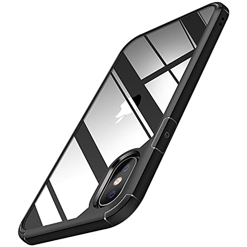 TENDLIN Kompatibel mit iPhone X Hülle/iPhone XS Hülle (Vergilbungsfrei) Crystal Clear Transparent Stoßfest Handyhülle iPhone X/Handyhülle iPhone XS 5,8 Zoll Schutzhülle - Schwarz von TENDLIN