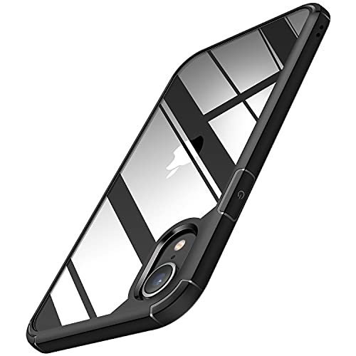 TENDLIN Kompatibel mit iPhone XR Hülle (Vergilbungsfrei) Crystal Clear Transparent Stoßfest Handyhülle iPhone XR 6,1 Zoll Schutzhülle - Schwarz von TENDLIN