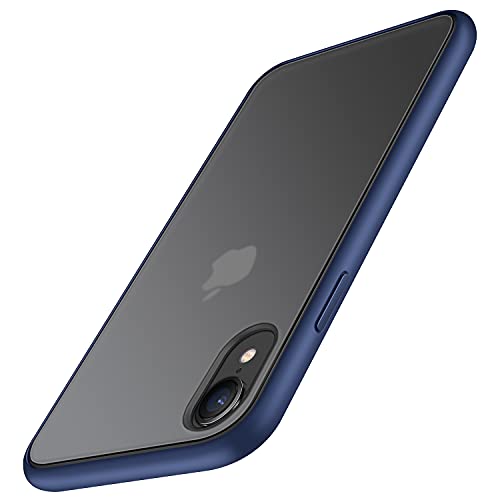 TENDLIN Kompatibel mit iPhone XR Hülle Matte Transluzent Kratzfest PC Rückseite und TPU Stoßstange Schutz Handyhülle iPhone XR - Blau von TENDLIN