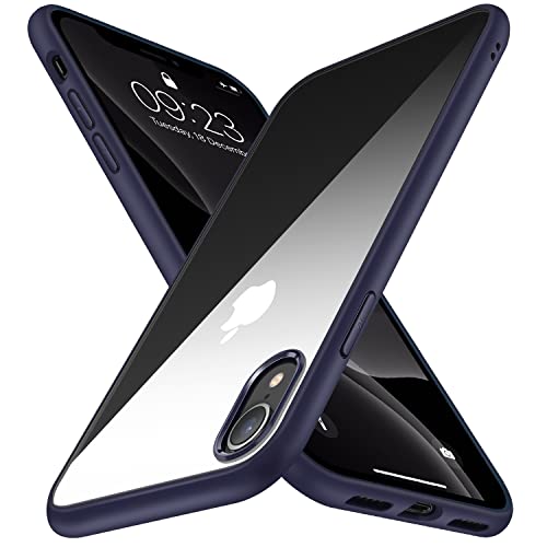 TENDLIN Kompatibel mit iPhone XR Hülle Vergilbungsfrei Harte Transparent PC Rückseite und Weiche Silikon Stoßstange Extrem Dünn Handyhülle iPhone XR - Blau von TENDLIN