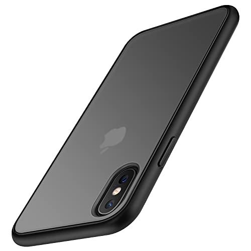 TENDLIN Kompatibel mit iPhone XS Max Hülle Matte Transluzent Kratzfest PC Rückseite und TPU Stoßstange Schutz Handyhülle iPhone XS Max - Schwarz von TENDLIN