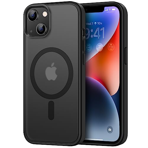 TENDLIN Magnetisch Hülle Kompatibel mit iPhone 14 Hülle, Kompatibel mit MagSafe Matt Translucent Kratzfest PC Rückseite und TPU Stoßstange Schutz Handyhülle iPhone 14 - Schwarz TENDLIN Magnetisch Hülle Kompatibel mit iPhone 14 Hülle, Kompatibel mit MagSafe Matt Translucent Kratzfest PC Rückseite und TPU Stoßstange Schutz Handyhülle iPhone 14 - Schwarz von TENDLIN