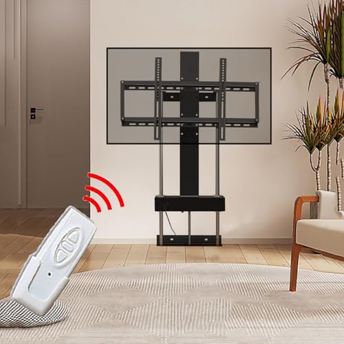 Motorisierter TV-Halterungsständer, LCD-TV-Bodenständer, Teleskop-Auto-Lifting-TV-Ständer, für 94-190 cm (37-75 Zoll) Fernseher, mit Fernbedienung, kann in einem Schrank versteckt oder an einer Wand von TENGJU