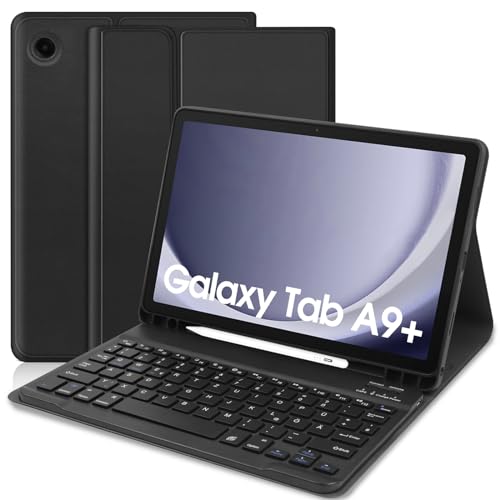TENGWUDZ Samsung Galaxy Tab А9+ 2023 Tastatur Hülle, QWERTZ Deutsches Tastatur Hülle Kompatibel mit Samsung Galaxy Tab A9+ / A9 Plus 11 Zoll 2023 (SM-X210/X216/X218) von TENGWUDZ