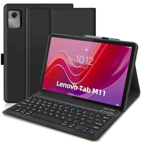 TENGWUDZ Tastatur Hülle für Lenovo M11 Spanische Schwarz von TENGWUDZ