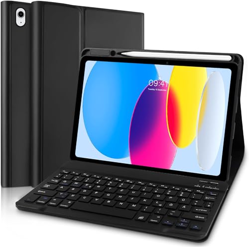TENGWUDZ iPad 10 Generation Tastatur Hülle, Tastatur Hülle für iPad 10th Gen 2022 10,9 Zoll, QWERTZ Deutsches Tastatur für iPad 10. Gen 10,9" von TENGWUDZ