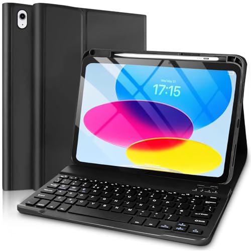 Tastaturhülle für iPad 10. Generation 2022 / A16 11. Generation 2025 (10,9 cm / 11 Zoll), Smart-Hülle mit Bluetooth-Tastatur und Stifthalter für iPad 10. Generation 2022/11. Generation 11 Zoll (A16) von TENGWUDZ