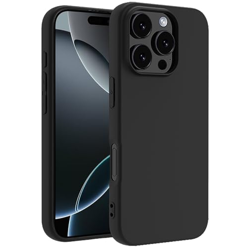 TENOC Handyhülle Kompatibel mit iPhone 16 Pro Max, Schwarz Hülle Anti-Fingerabdruck Schutzhülle Bumper Matte Cover für 6,9 Zoll von TENOC