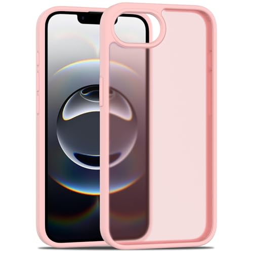 TENOC Handyhülle Kompatibel mit iPhone 16e, Rosa Hülle Durchscheinend Schutzhülle Bumper Matte Hard Back Cover für 6,1 Zoll von TENOC