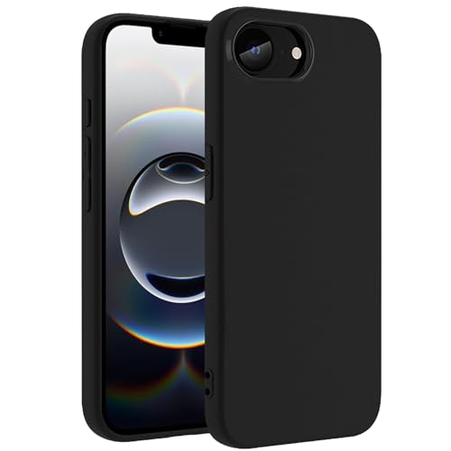 TENOC Handyhülle Kompatibel mit iPhone 16e, Schwarz Hülle Anti-Fingerabdruck Schutzhülle Bumper Matte Cover für 6,1 Zoll von TENOC