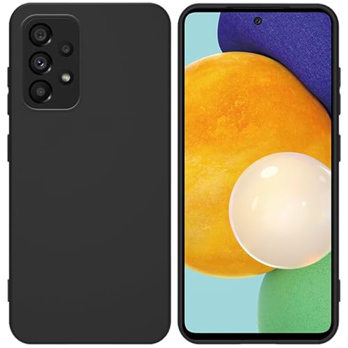 TENOC Handyhülle für Samsung Galaxy A52 5G, Schwarz Hülle Anti-Fingerabdruck Schutzhülle Bumper Matte Cover von TENOC