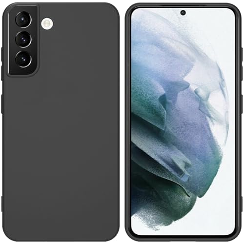 TENOC Handyhülle für Samsung Galaxy S21+ Plus 5G, Schwarz Hülle Anti-Fingerabdruck Schutzhülle Bumper Matte Cover von TENOC