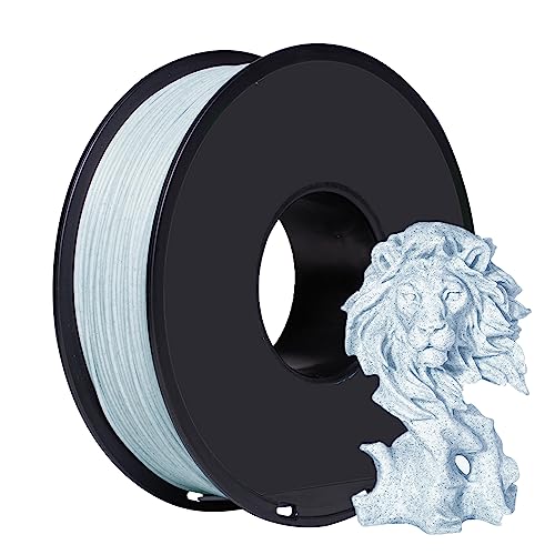 TEQStone PLA Filament 1,75mm Marmor Blau, Steinähnliche Oberfläche, Maßgenauigkeit +/- 0,03 mm 3D Drucker Filament Marble PLA 1 Kg Spule Vakuumverpackung von TEQStone