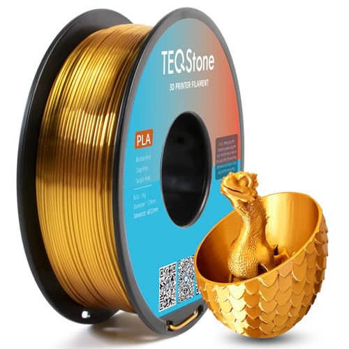 TEQStone Silk PLA Filament 1,75mm Gold 1KG, Hochglänzende Oberfläche, Sauber Gewickelt, Maßhaltigkeit +/-0,02mm Vakuumverpackung TEQStone Silk PLA Filament 1,75mm Gold 1KG, Hochglänzende Oberfläche, Sauber Gewickelt, Maßhaltigkeit +/-0,02mm Vakuumverpackung von TEQStone