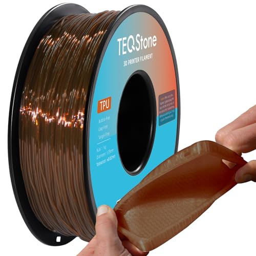 TEQStone TPU Filament 1.75mm Braun 1Kg Spule 95A Flexibel Weiches 3D Drucker Filament Maßgenauigkeit +/-0.03mm Vakuumverpackung von TEQStone