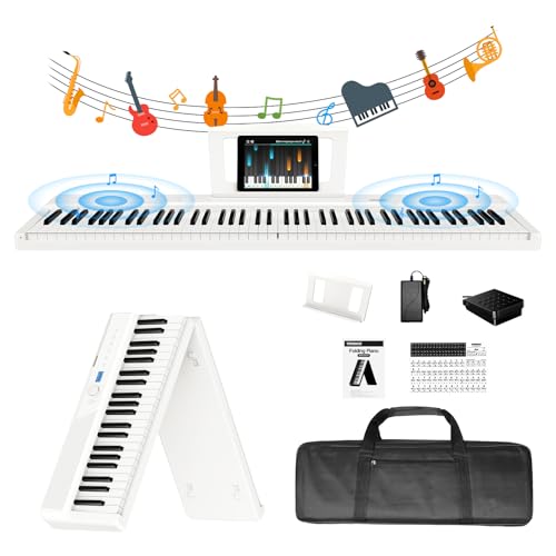 TERENCE 88 Tasten Digital Piano Keyboard Piano 30W Lautsprecher AR Technologie Soundsystem faltbares elektronisches Klavier, 4 Reverb-Effekte, Sensor Spiegel Touchpad, MIDI Schnittstellen von TERENCE