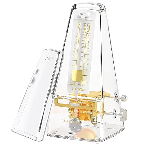 TERENCE Mechanisches Metronom für Gitarre Bass Klavier Violine Bass Metronom mit hoher Präzision Traditionelle Pyramide Transparent von TERENCE