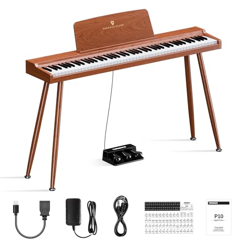 TERENCE P10 E Piano 88 Tasten – Für Anfänger, Studenten & Heimunterhaltung | Dreifach-Pedal-System, 20W Stereo-Lautsprecher, Doppelte Kopfhöreranschlüsse TERENCE P10 E Piano 88 Tasten – Für Anfänger, Studenten & Heimunterhaltung | Dreifach-Pedal-System, 20W Stereo-Lautsprecher, Doppelte Kopfhöreranschlüsse von TERENCE