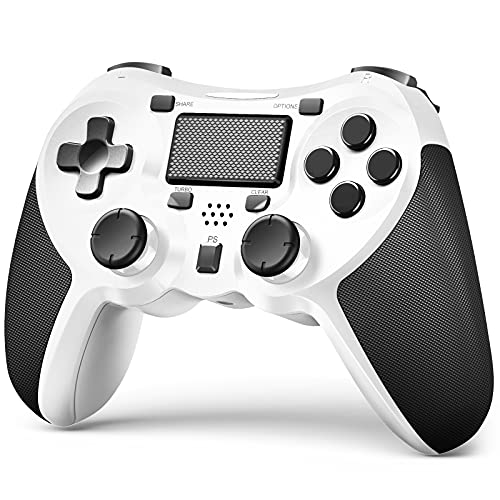 TERIOS for PS4 Wireless Controllers Compatible with PS4/Pro/Slim Built-in Speaker - Gamepad Controller Stereo Headset Jack Multitouch Pad-White von TERIOS
