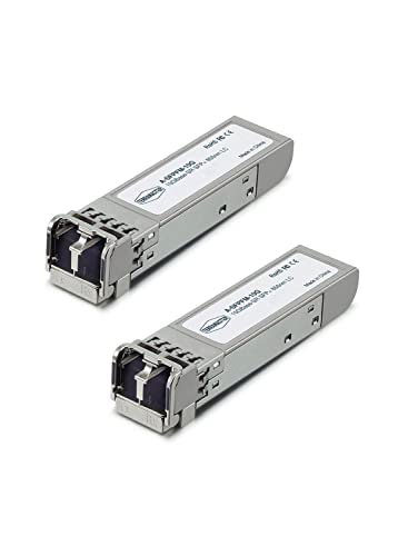 TERRAMASTER 10GBase-SR SFP+ Transceiver A-SFFPM2-10G, 10G 850nm MMF, bis zu 300 Meter, Kompatibel mit TerraMaster NAS T9-450, T12-450, U8-450, U12-450, 2er Pack von TERRAMASTER