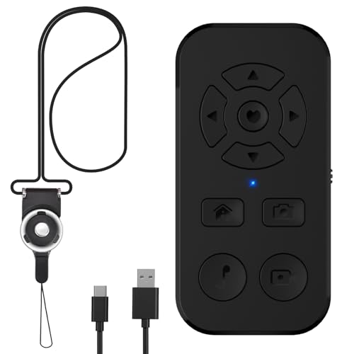 Tik Tok Bluetooth Fernbedienung für Kurze Videos und Kindle App(Nur Mobile Version), Handy Bluetooth Selfie Remote Control, Bluetooth-Fernbedienung für Serfie Video mit iPhone, Android, Schwarz von TESECU