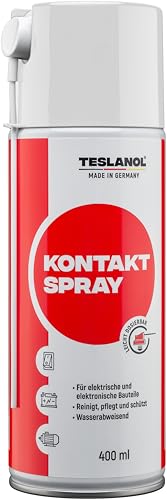 TESLANOL 26026 Kontaktspray für Elektronik / Schalter Autobatterie Motor / Elektro Kontaktreiniger entfernt Öl & Fett / T6 Oszillin Kontakt Spray / 400ml TESLANOL 26026 Kontaktspray für Elektronik / Schalter Autobatterie Motor / Elektro Kontaktreiniger entfernt Öl & Fett / T6 Oszillin Kontakt Spray / 400ml von Teslanol