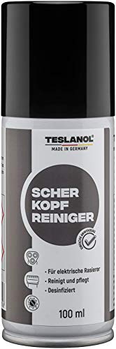 TESLANOL 26050 Scherkopfreiniger Spray zur Reinigung elektrischer Rasierer & Haarschneidemaschinen / Rasierapparate Reiniger / Scherkopf Reinigungsspray / 100ml von TESLANOL