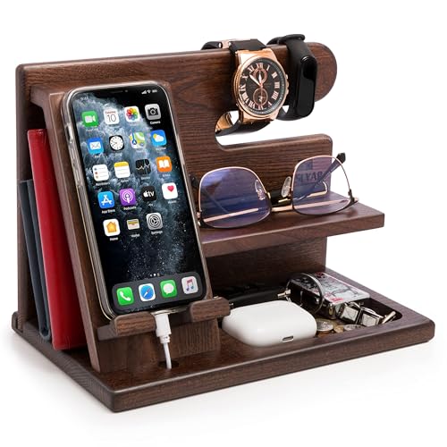 Geschenke für Männer Holz Telefon Dockingstation Schlüsselhalter Brieftasche Ständer Uhr Organizer Männer Geschenk Ehemann Frau Jahrestag Papa Geburtstag Nachttisch Männliche Geschenke für Männer Holz Telefon Dockingstation Schlüsselhalter Brieftasche Ständer Uhr Organizer Männer Geschenk Ehemann Frau Jahrestag Papa Geburtstag Nachttisch Männliche von TESLYAR