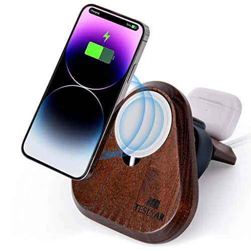 TESLYAR Holz Handy-Ständer 3 in 1 für Apple | Kompatibel mit magnetischem kabellosem Ladegerät für iPhones 12, 13, 14 | IWatch, AirPods | Herren Geschenk | Asche Baum | Ladegeräte Nicht enthalten TESLYAR Holz Handy-Ständer 3 in 1 für Apple | Kompatibel mit magnetischem kabellosem Ladegerät für iPhones 12, 13, 14 | IWatch, AirPods | Herren Geschenk | Asche Baum | Ladegeräte Nicht enthalten von TESLYAR