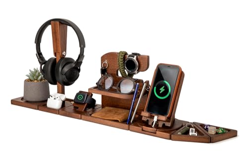 TESLYAR Multifunktionaler modularer Schreibtisch-Organizer aus Holz, Handy-Dockingstation, Weihnachtsgeschenke für Vater, Ehemann, Jahrestag, Nachttisch, Schlüsselhalter, Brieftaschenständer, TESLYAR Multifunktionaler modularer Schreibtisch-Organizer aus Holz, Handy-Dockingstation, Weihnachtsgeschenke für Vater, Ehemann, Jahrestag, Nachttisch, Schlüsselhalter, Brieftaschenständer, von TESLYAR