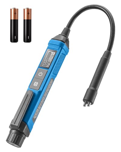 TESMEN TBF-200 Bremsflüssigkeitstester mit 8,5-Zoll Schwanenhals-Sonde, präzisem Tester mit Datenhaltefunktion und 3-farbigem Alarm für DOT3, DOT4, DOT5.1 – Blau von TESMEN