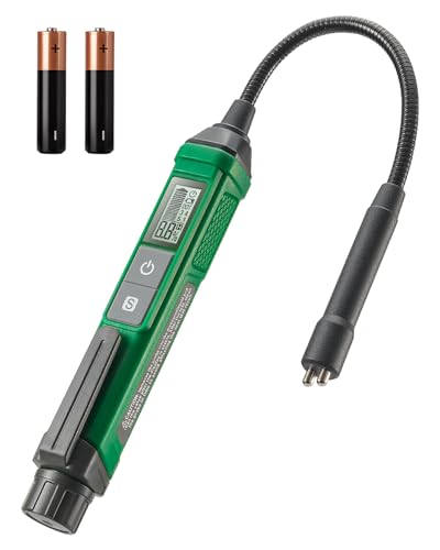 TESMEN TBF-200 Bremsflüssigkeitstester mit 8,5-Zoll Schwanenhals-Sonde, präzisem Tester mit Datenhaltefunktion und 3-farbigem Alarm für DOT3, DOT4, DOT5.1 – Grün von TESMEN