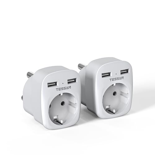 TESSAN 2 Pack Adapter südafrika mit USB, 3 in 1 Reiseadapter Südafrika, 1 Fach Steckdosenadapter mit 2 USB, 2500W Reisestecker Namibia, Adapter Typ M, Namibia, Lesotho TESSAN 2 Pack Adapter südafrika mit USB, 3 in 1 Reiseadapter Südafrika, 1 Fach Steckdosenadapter mit 2 USB, 2500W Reisestecker Namibia, Adapter Typ M, Namibia, Lesotho von TESSAN