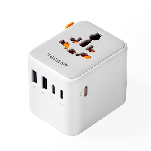 TESSAN Reiseadapter Weltweit mit USB C GaN 65W PD Schnelllandung, Reisestecker Adapter Weltweit mit 5 USB, Steckdosenadapter, Universal Adapter für USA Thailand Japan UK Brasilien Australien Mexiko TESSAN Reiseadapter Weltweit mit USB C GaN 65W PD Schnelllandung, Reisestecker Adapter Weltweit mit 5 USB, Steckdosenadapter, Universal Adapter für USA Thailand Japan UK Brasilien Australien Mexiko von TESSAN