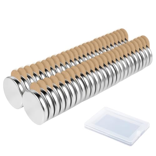 50 Stück Neodym Mini Magnete Selbstklebend Stark, Kleine Magnete Stark Flach 8x8x1mm, Runde Klebe-Magnete Selbstklebend, Magnet Flach, Scheibenmagnet für Whiteboard, Kühlschrank, Fotos, Küchenschrank von TESSTSY