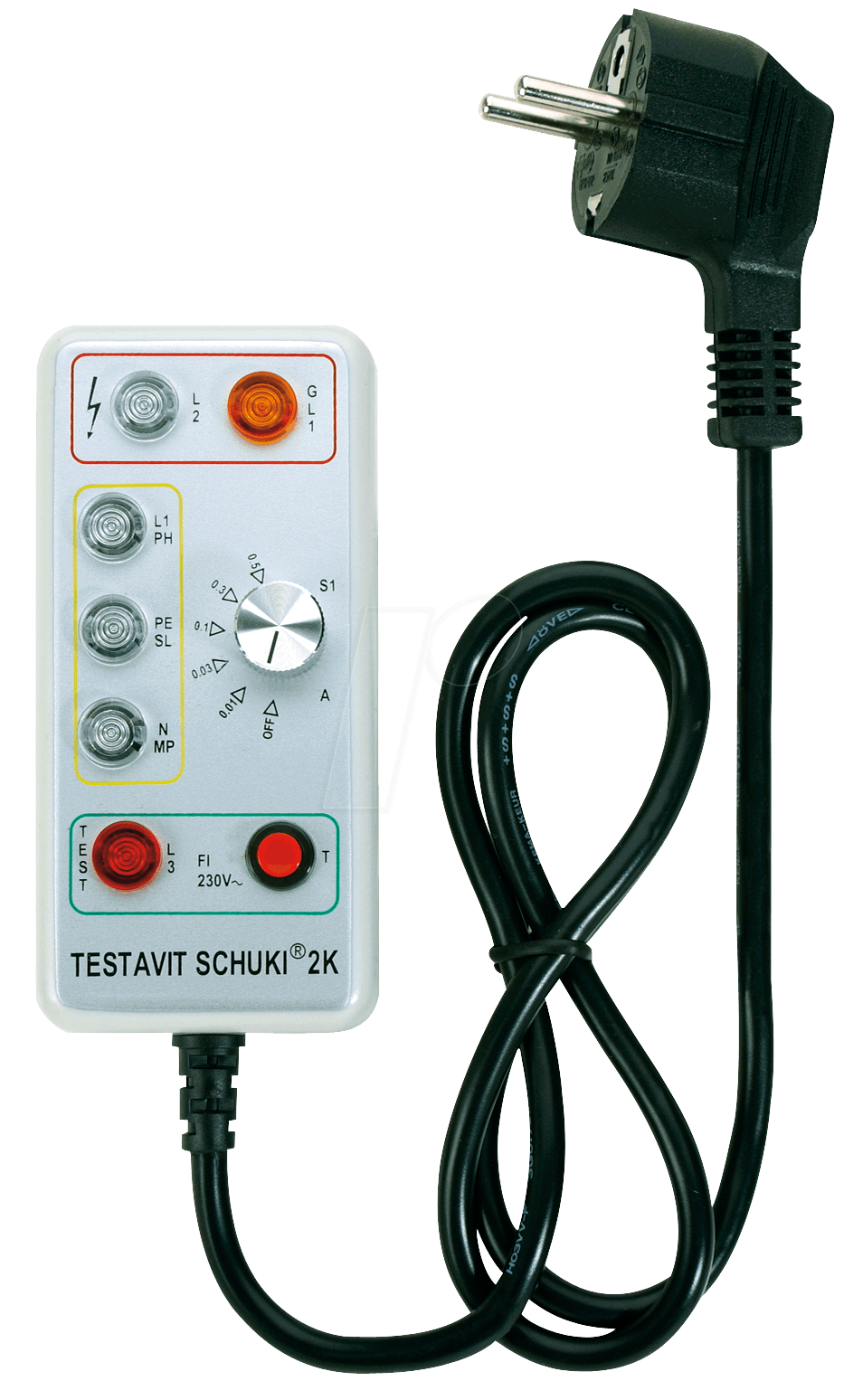 SCHUKI 2K - Steckdosenprüfer Testavit Schuki 2K mit FI-Auslösung von TESTBOY