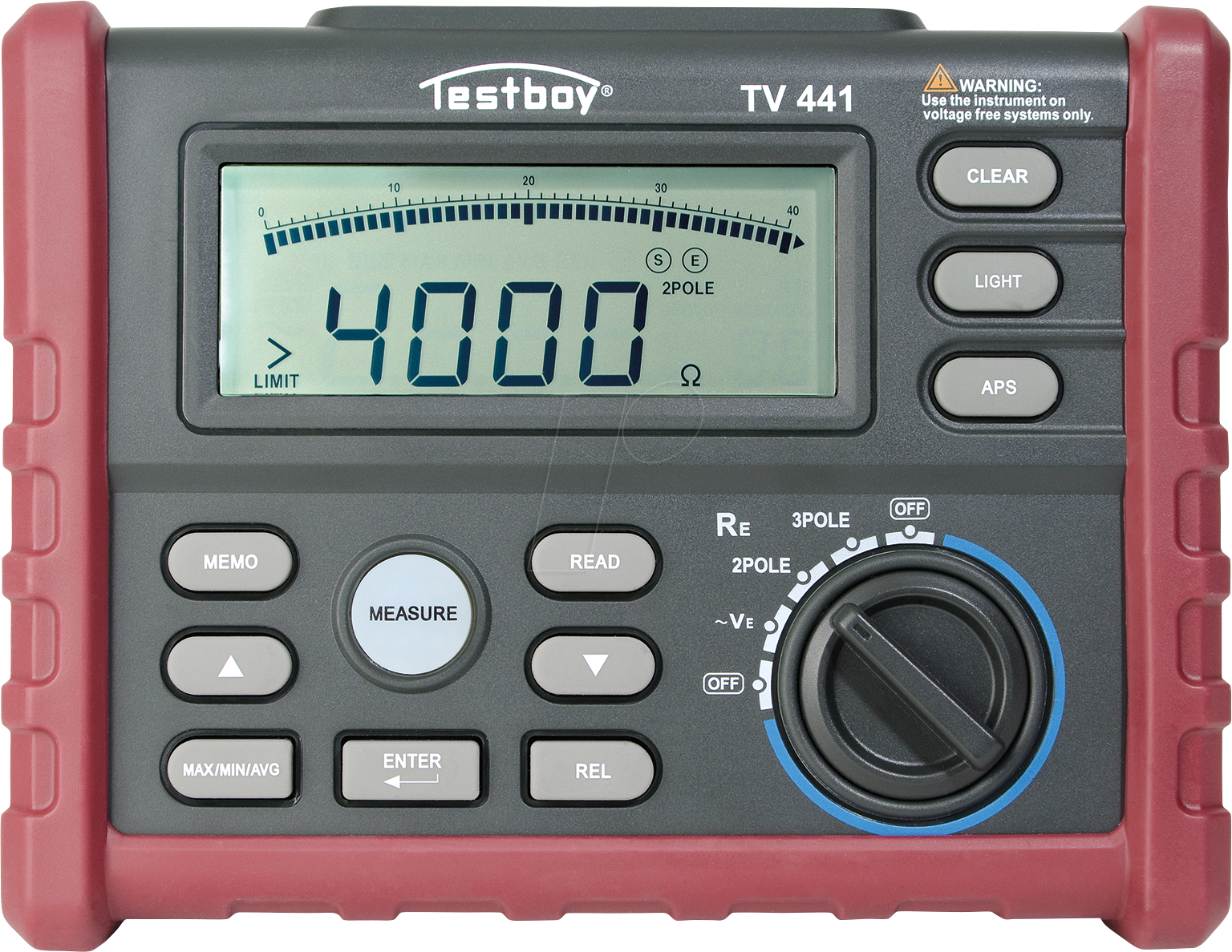 TESTBOY TV 441 - Erdungswiderstandsprüfgerät, 4000 Ohm, 3 mA von TESTBOY