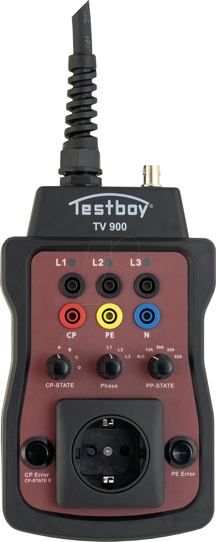 TESTBOY TV 900 - Ladesäulenprüfadapter, E-Mobility Analyser, Typ 2 von TESTBOY