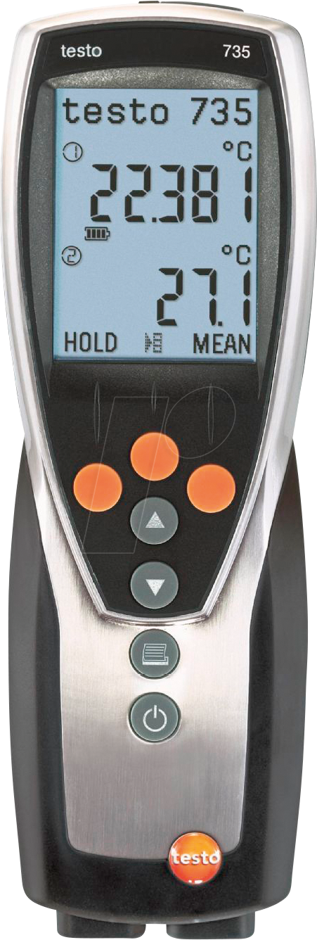 TESTO 0560 7351 - Digital-Thermometer testo 735-1, -200 bis +800 °C. Pt100, 3 Kanä von TESTO