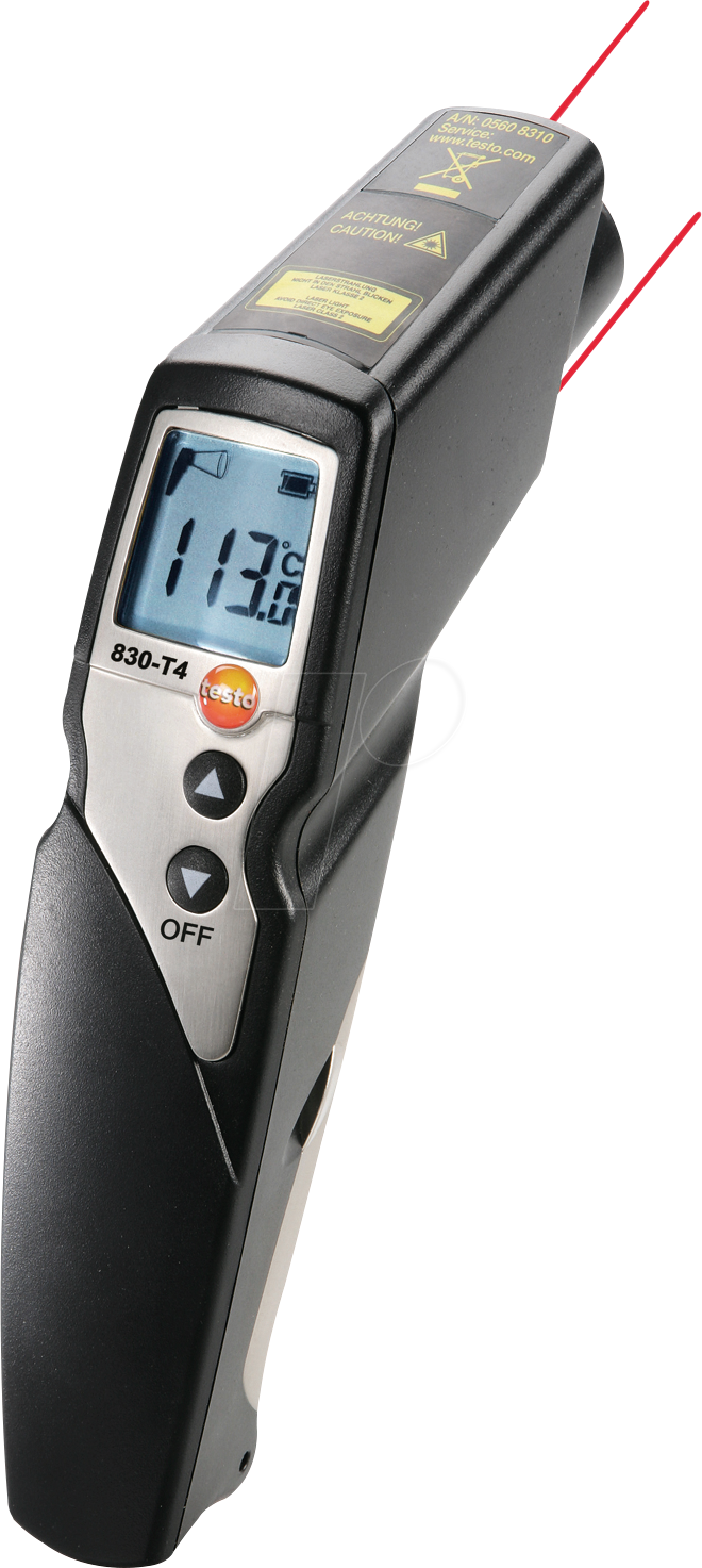 TESTO 0560 8314 - Infrarot-Thermometer testo 830-T4, -30 bis +400 °C, Typ-K von TESTO