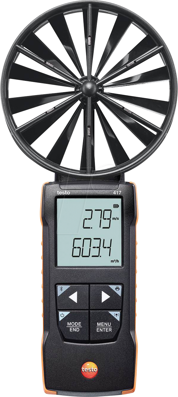 TESTO 0563 0417 - Digitales Flügelrad-Anemometer testo 416, 100 mm, 0,3 bis 20 m/s von TESTO