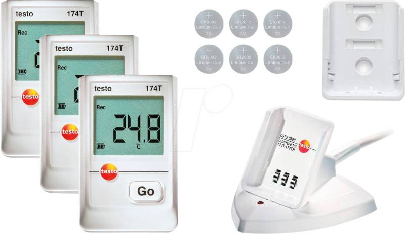 TESTO 0563 0561 - testo 174 T Starter-Kit, 3x Mini-Datenlogger mit Zubehör von TESTO