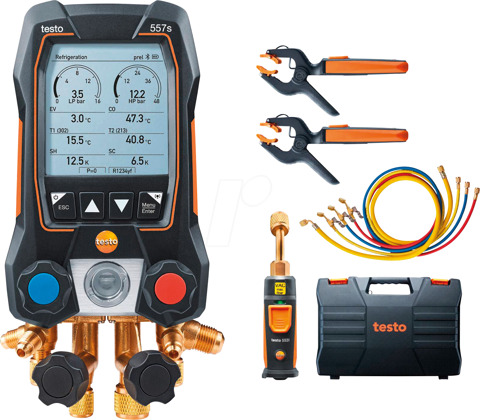 TESTO 0564 5572 - Smarte, digitale  Monteurhilfe testo 557s, Füllschläuche von TESTO