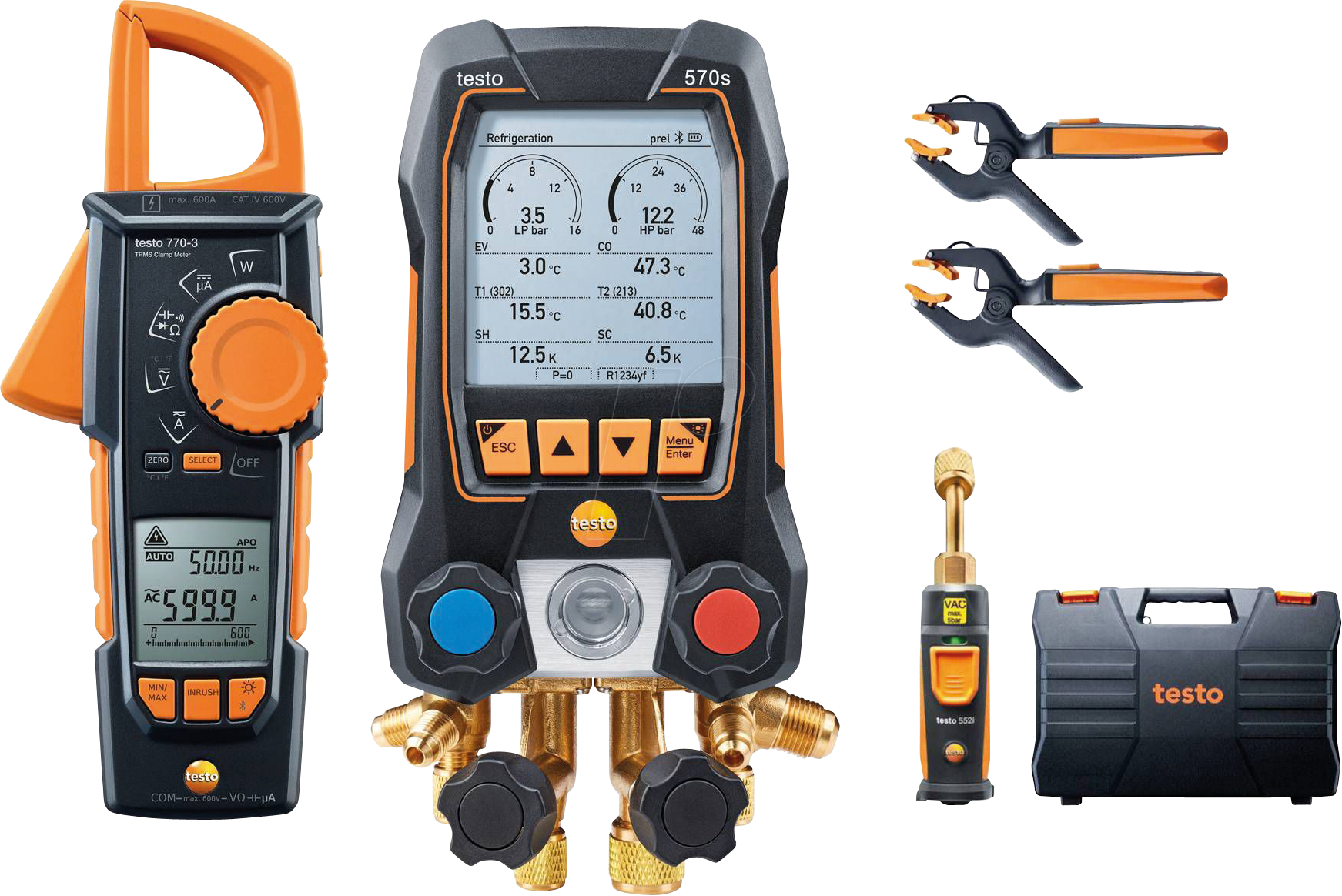 TESTO 0564 5704 - testo 570s Smart Vakuum Set mit Stromzange von TESTO