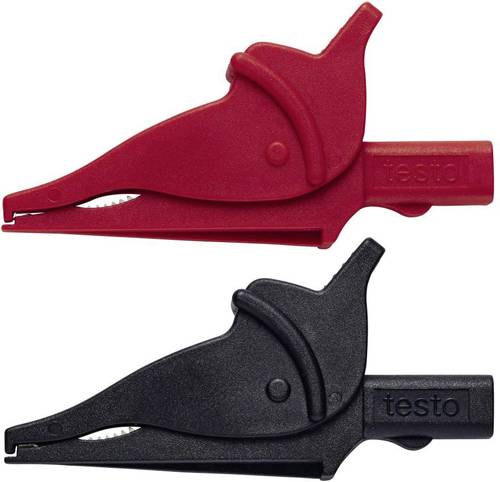 Testo 0590 0008 Krokodilklemmen-Set Buchse 4mm CAT III 600V Schwarz, Rot von TESTO